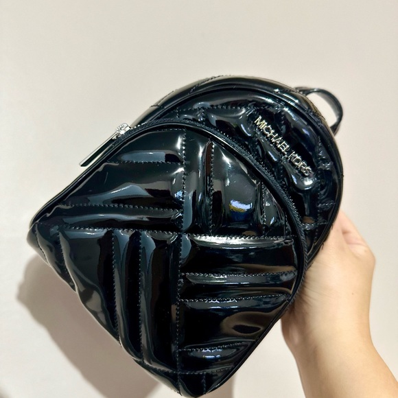 NWT Michael Kors ABBEY XS MINI Backpack Black Silver - Picture 8 of 13